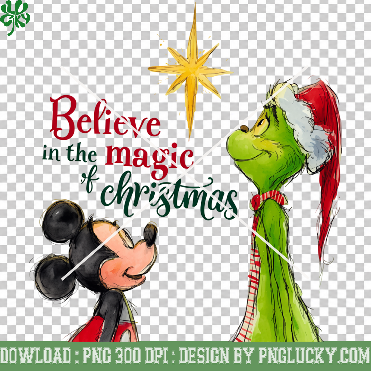 Mickey Believe in the Magic Of Christmas PNG, Grinch Christmas Magic PNG, Christmas Character Holiday Quote PNG