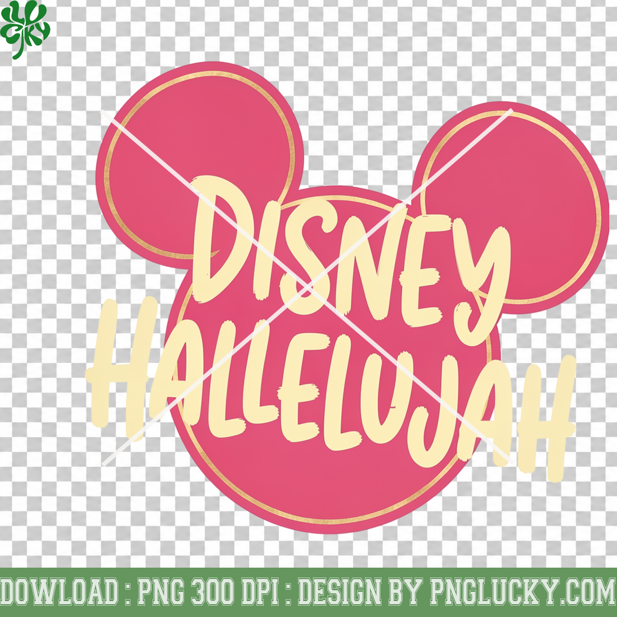 Disney Hallelujah Pink Mouse PNG, Magical Faith Inspired Girly Digital Design