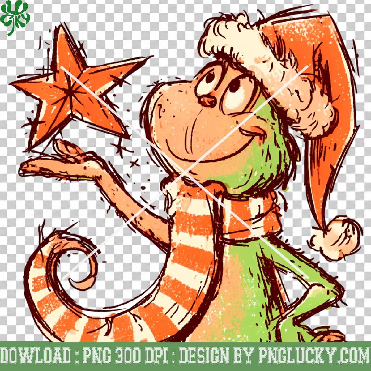 Funny Christmas Monkey Santa PNG, Christmas Monkey Holding Star PNG, Retro Holiday Monkey Illustration PNG
