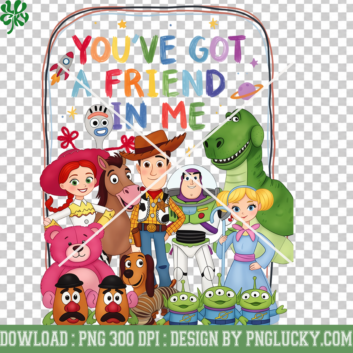 Toy Friends Forever Character PNG, Colorful Cowboy Space Adventure Group Design