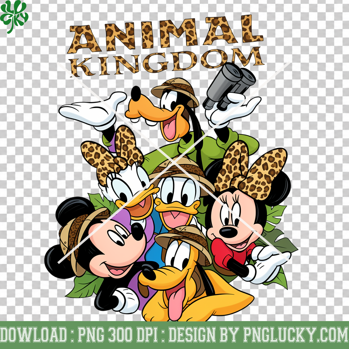 Animal Kingdom Safari Friends PNG, Leopard Print Adventure Character Digital Art