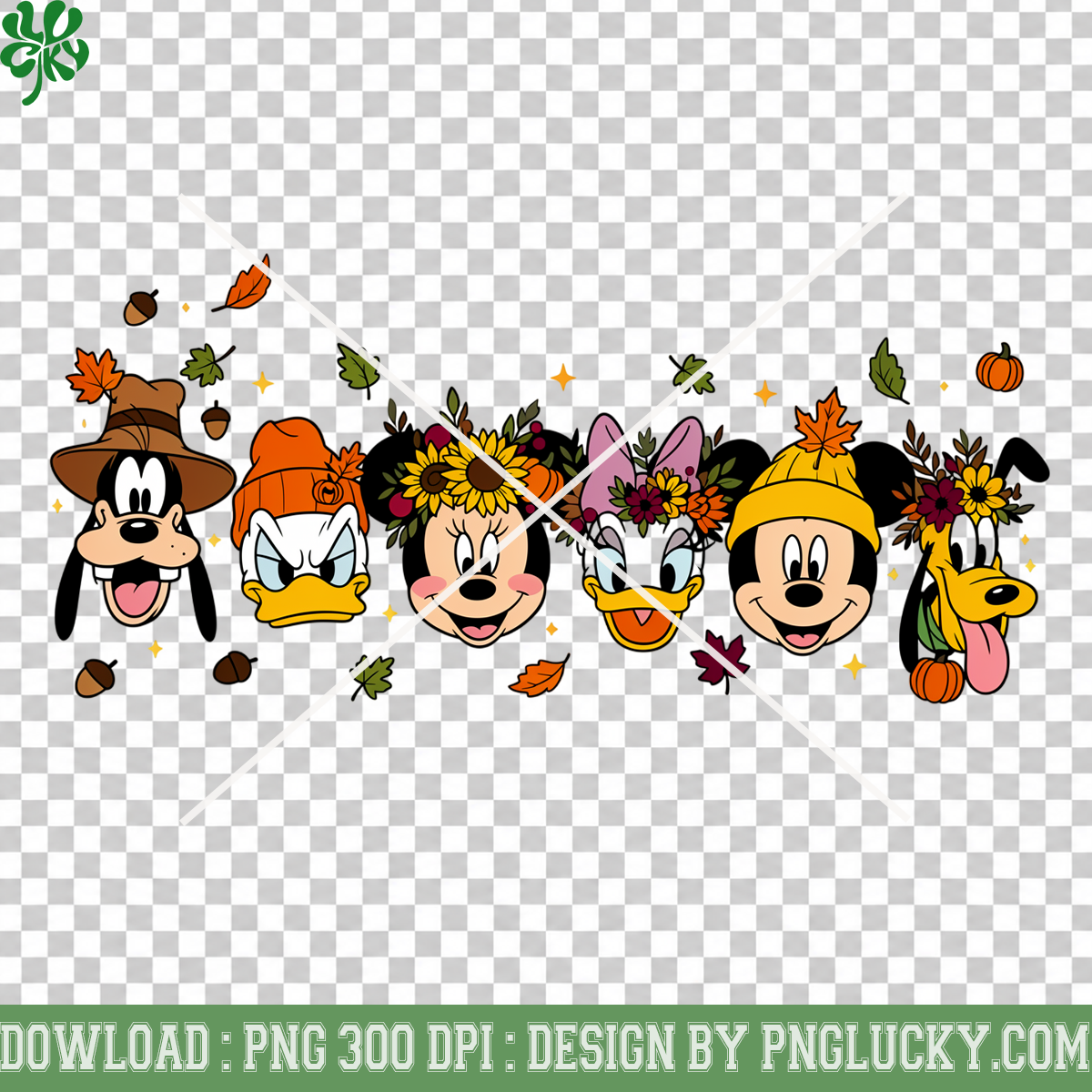Autumn Character Faces PNG, Cute Fall Leaves Sunflower Pumpkin Digital Art