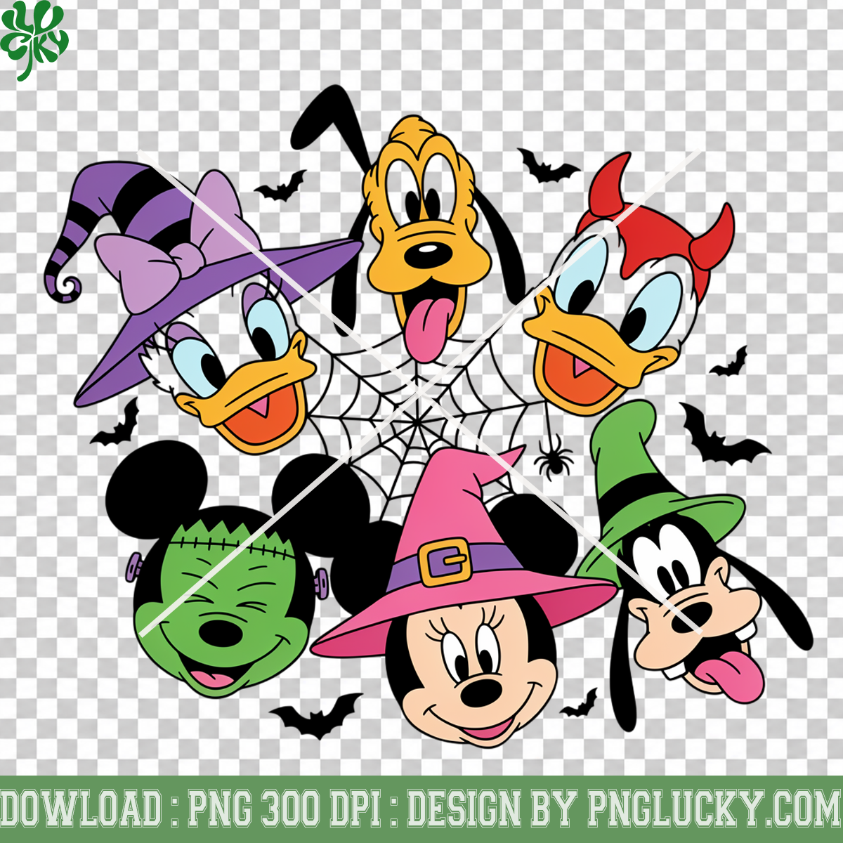 Face Friend Disney Halloween PNG, Face Mickey Donld Halloween PNG